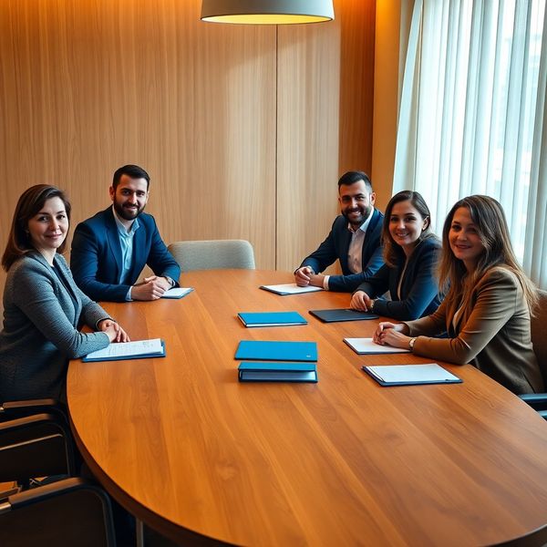 Echipa de consultanți patrimoniali StrategySpark într-o sală de conferințe din Iași